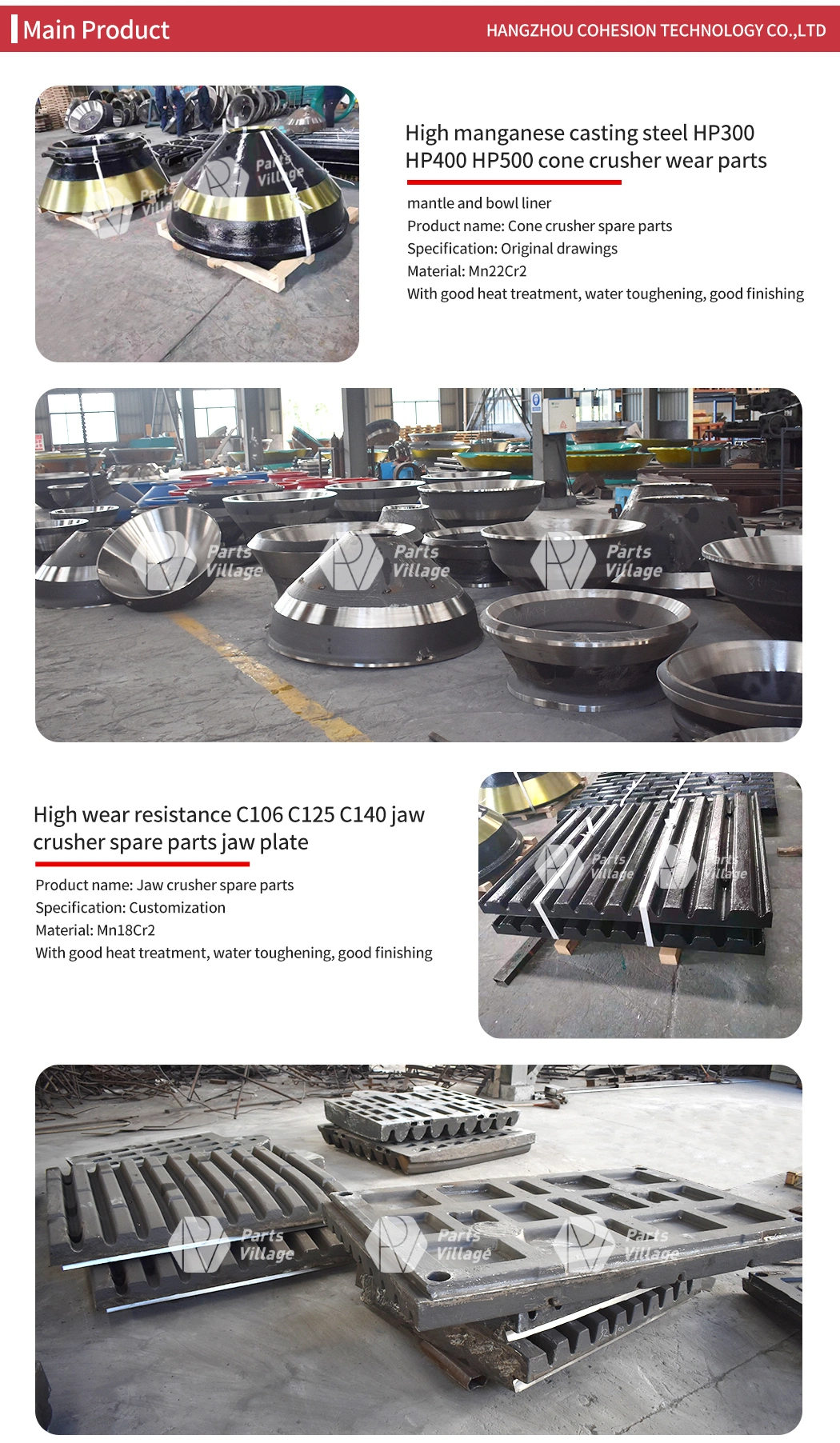 Hot sale PE Series toggle plate Cone Crusher Parts Suit for Metso